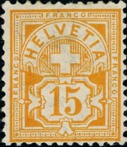 1888: 15 Rp. gelborange, SBK Nr. 63Ad