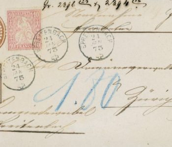 Tüblibrief 1873 mit Zusatzfrankatur, als NN-Beleg nach Zürich